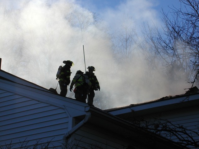 Members Ventilating Roof Mutual Aid To Yorktown FD